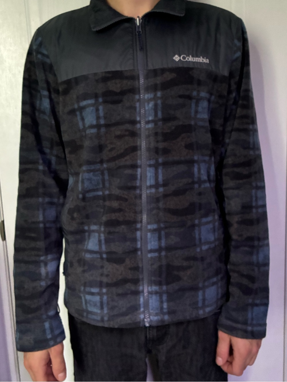 Columbia Men's Navy & Gray Lightweight Full-Zip Shirt Jacket